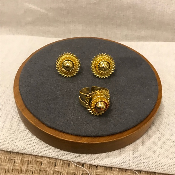 Gold Jewelry Set for Women, African Jewelry Set, Gold Necklace, Gold Earrings - Picture 9 of 9